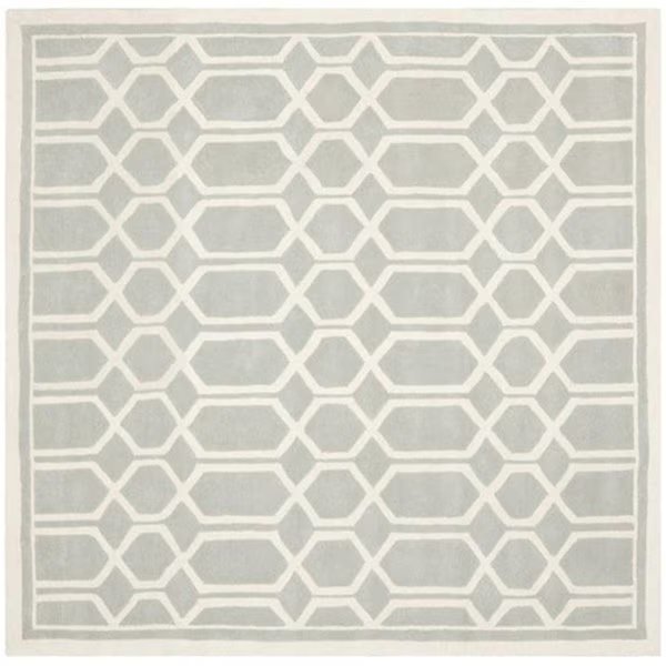Chatham Hand Tufted Square Rug- Grey - Ivory- 5 x 5 ft., Safavieh, Mfr#: CHT725E-5SQ
